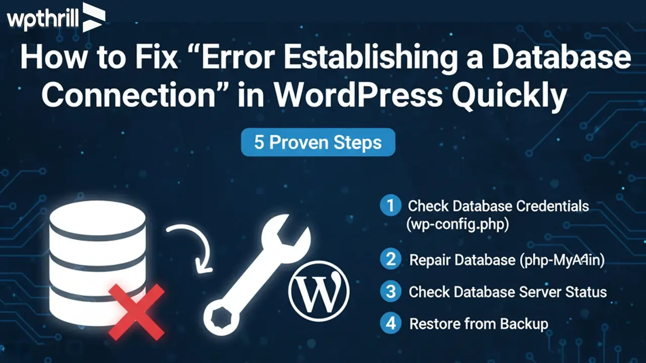 How to Fix “Error Establishing a Database Connection” in WordPress Quickly