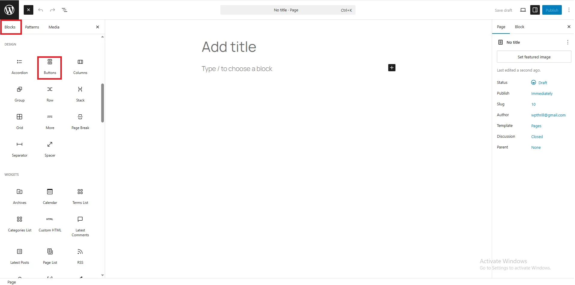 WordPress block editor complete interface
