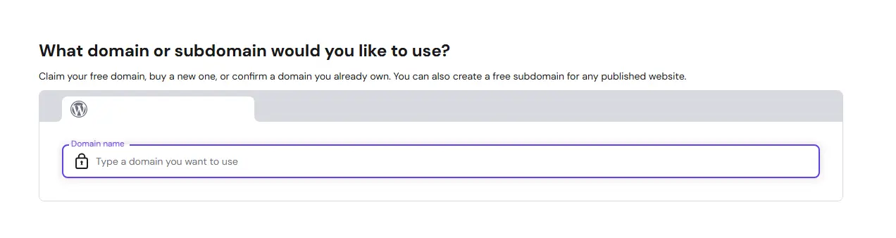 Domain dropdown menu with directory