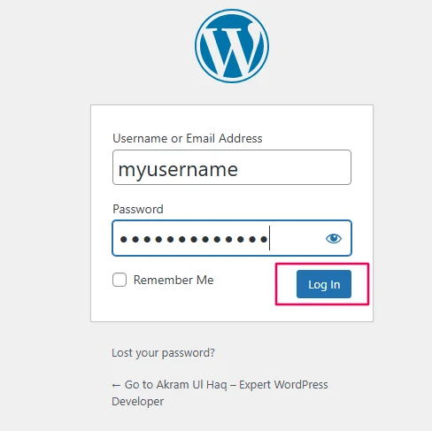 Login button with mouse