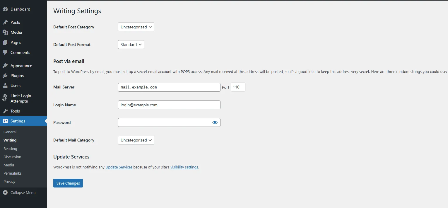 Default Post Category setting in WordPress