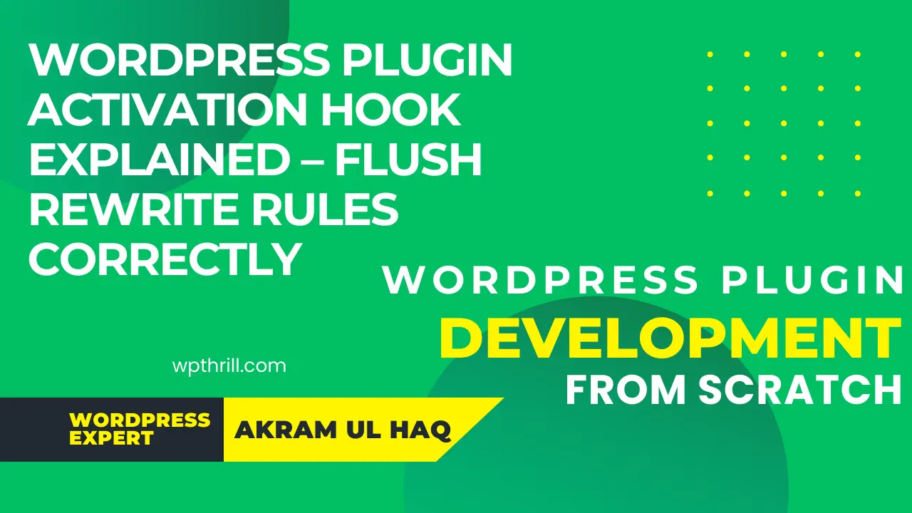 WordPress Plugin Activation Hook Explained – Flush Rewrite Rules Correctly