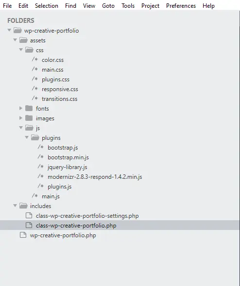 Folder structure in VS Code showing assets directory