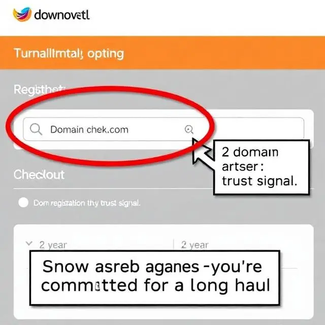 Checkout screen showing 2-year registration selection