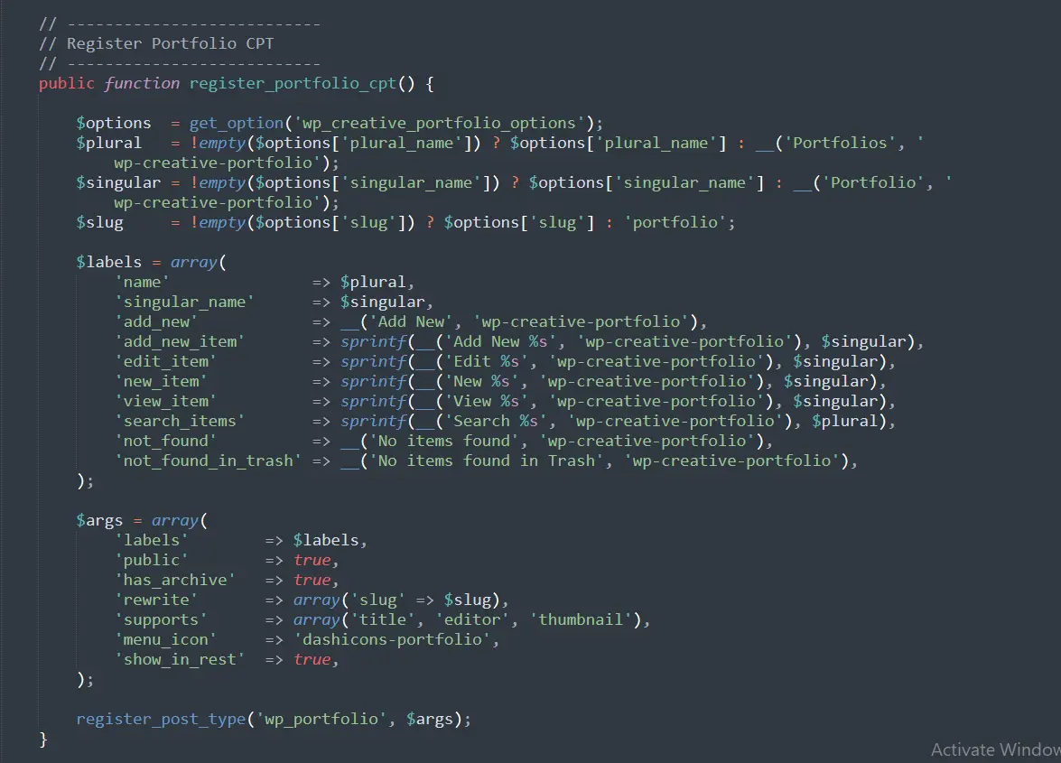 Full post register code looks like this at the moment